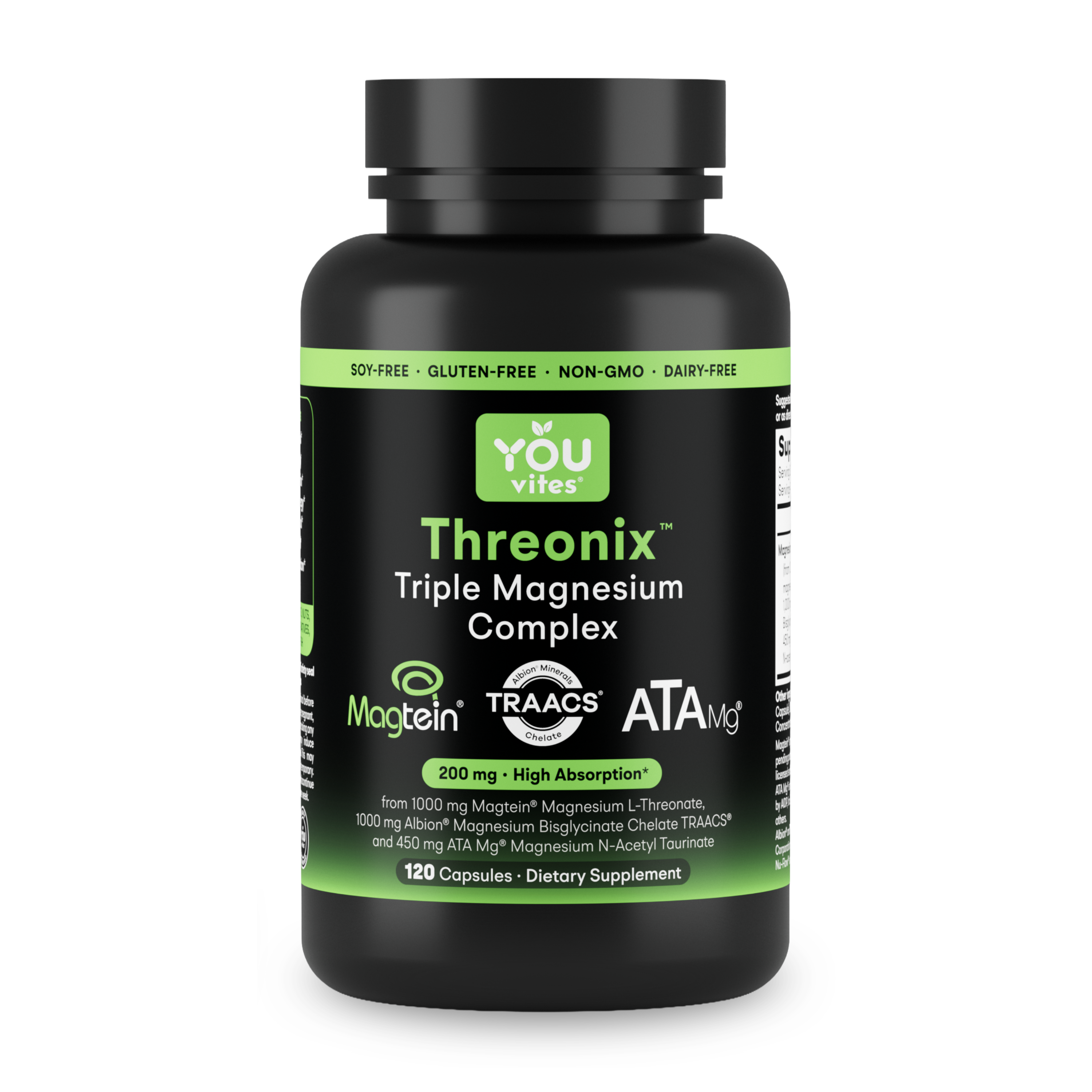 You Vites Threonix - Triple Magnesium Complex - 200 mg - 120 Capsules